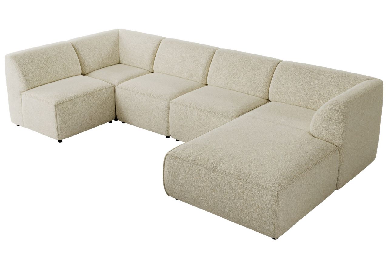 Narożnik MODARO U 5M - strona prawa - kremowy, struktura