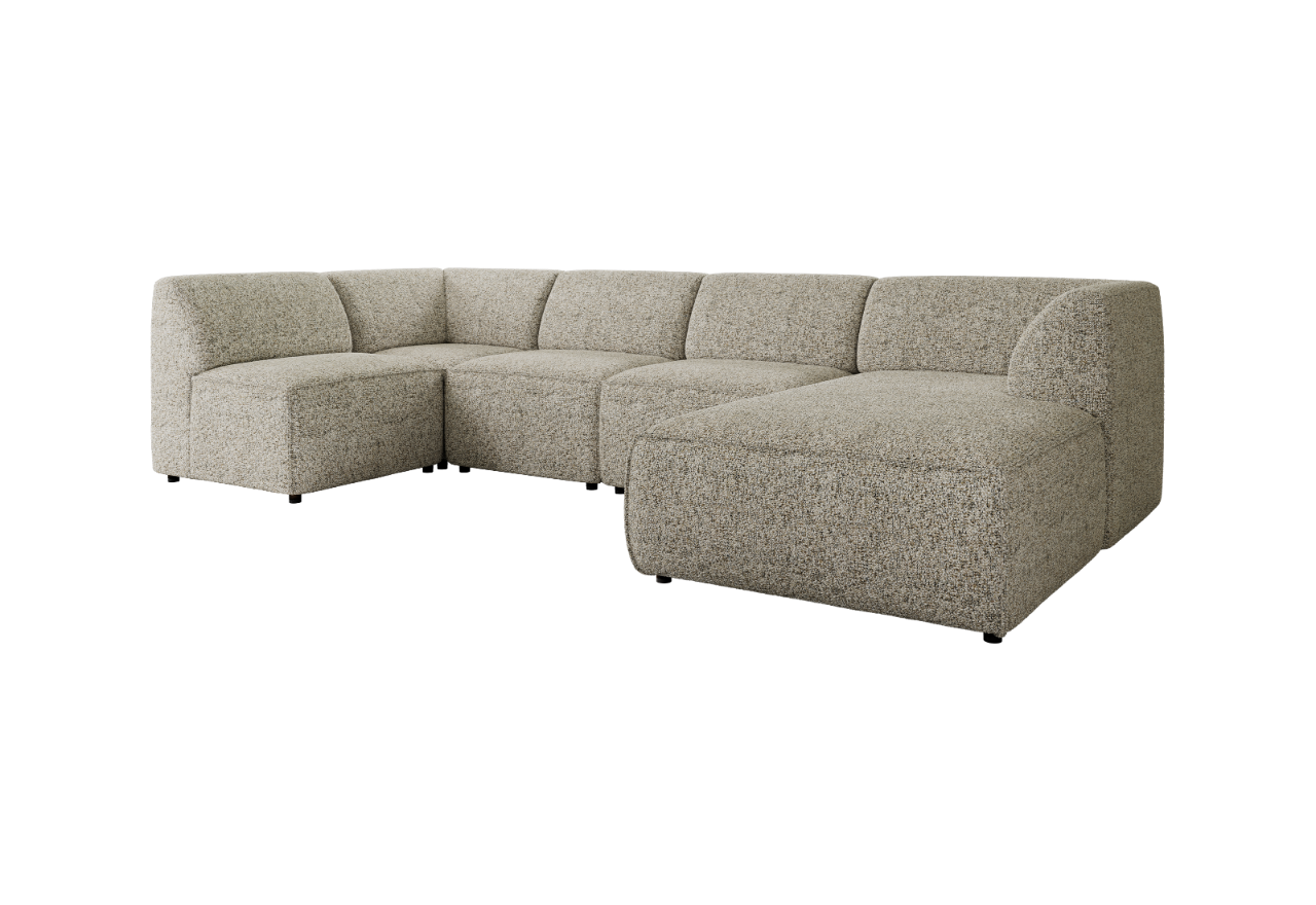 Narożnik MODARO U 5M - strona prawa - beżowy, struktura