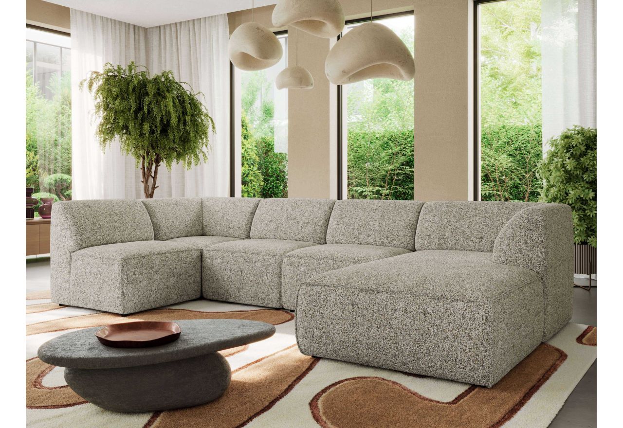 Narożnik MODARO U 5M - strona prawa - beżowy, struktura