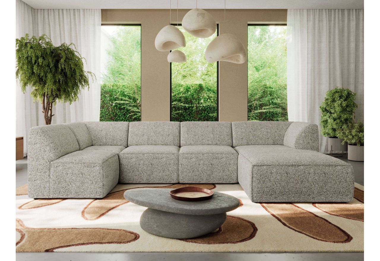 Narożnik MODARO U 5M - strona prawa - beżowy, struktura