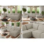 Narożnik MODARO U 5M - strona prawa - beżowy, struktura