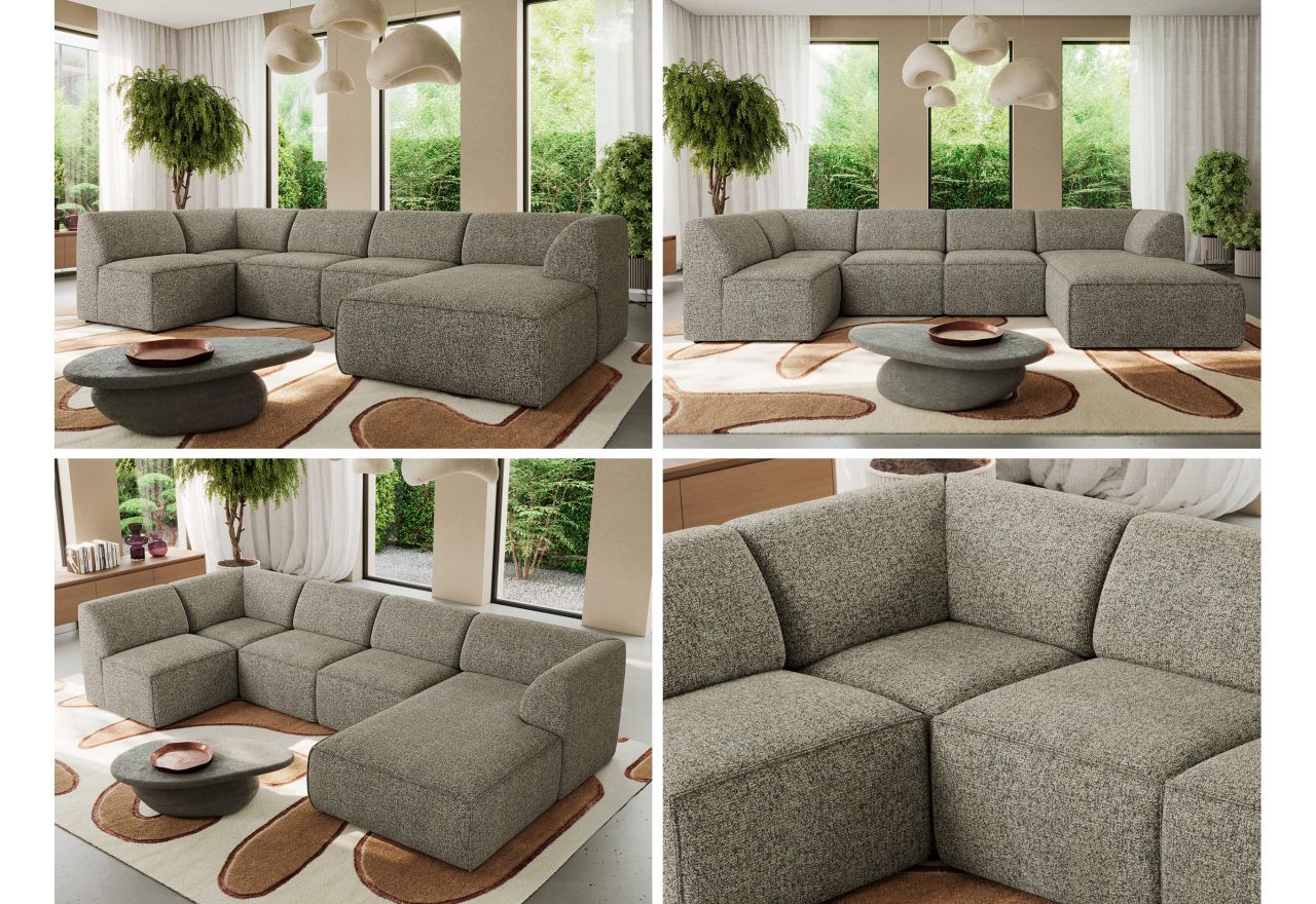 Narożnik MODARO U 5M - strona prawa - szary, struktura