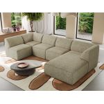 Narożnik MODARO U 5M - strona prawa - ciemnobeżowy, struktura