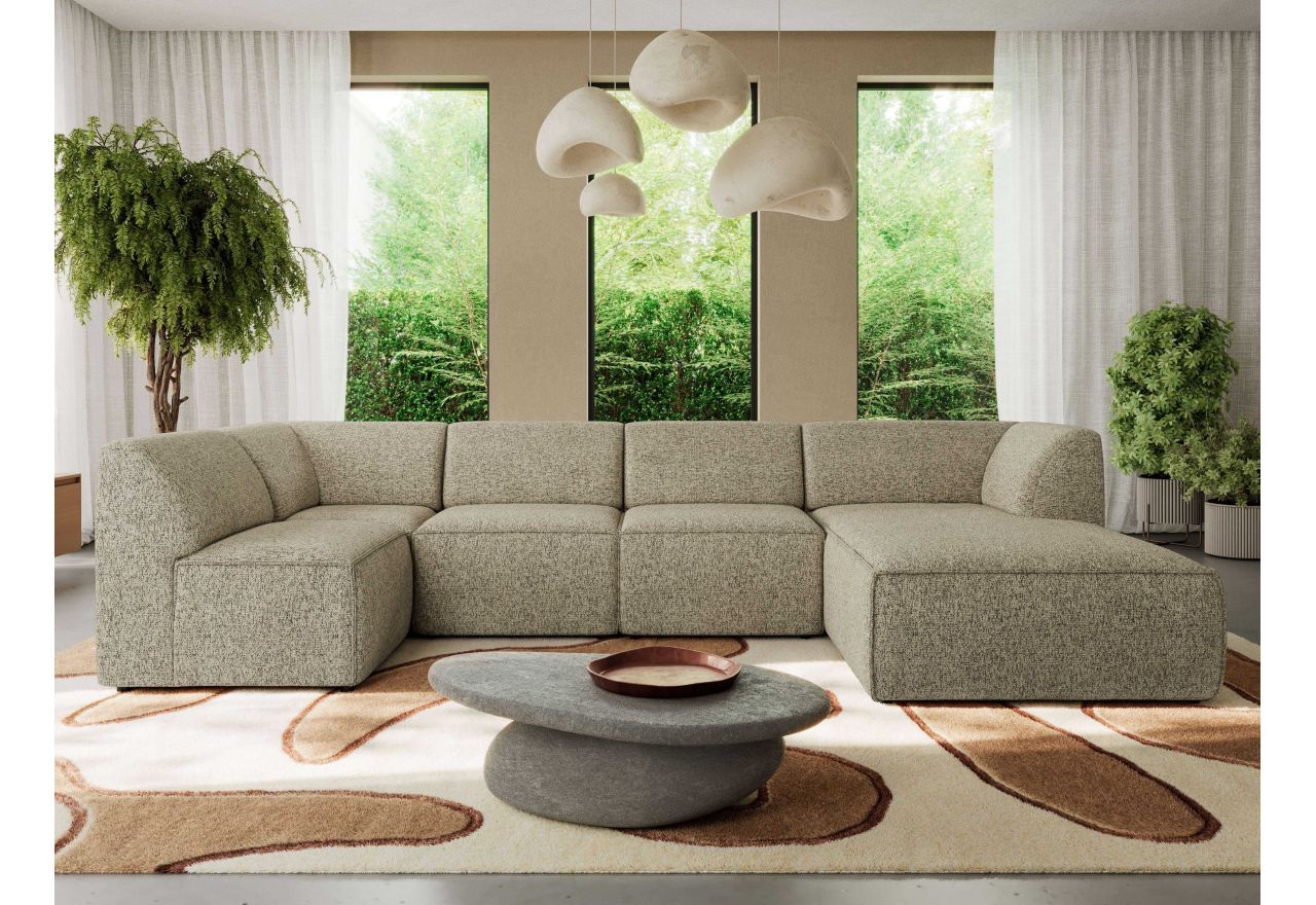 Narożnik MODARO U 5M - strona prawa - ciemnobeżowy, struktura