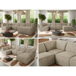 Narożnik MODARO U 5M - strona prawa - ciemnobeżowy, struktura