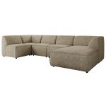 Narożnik MODARO U 5M - strona prawa - ciemnobeżowy, struktura