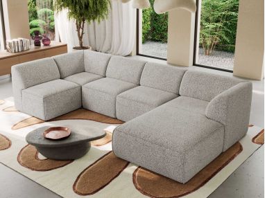 Narożnik MODARO U 5M - strona prawa - jasnoszary, struktura