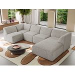 Narożnik MODARO U 5M - strona prawa - jasnoszary, struktura