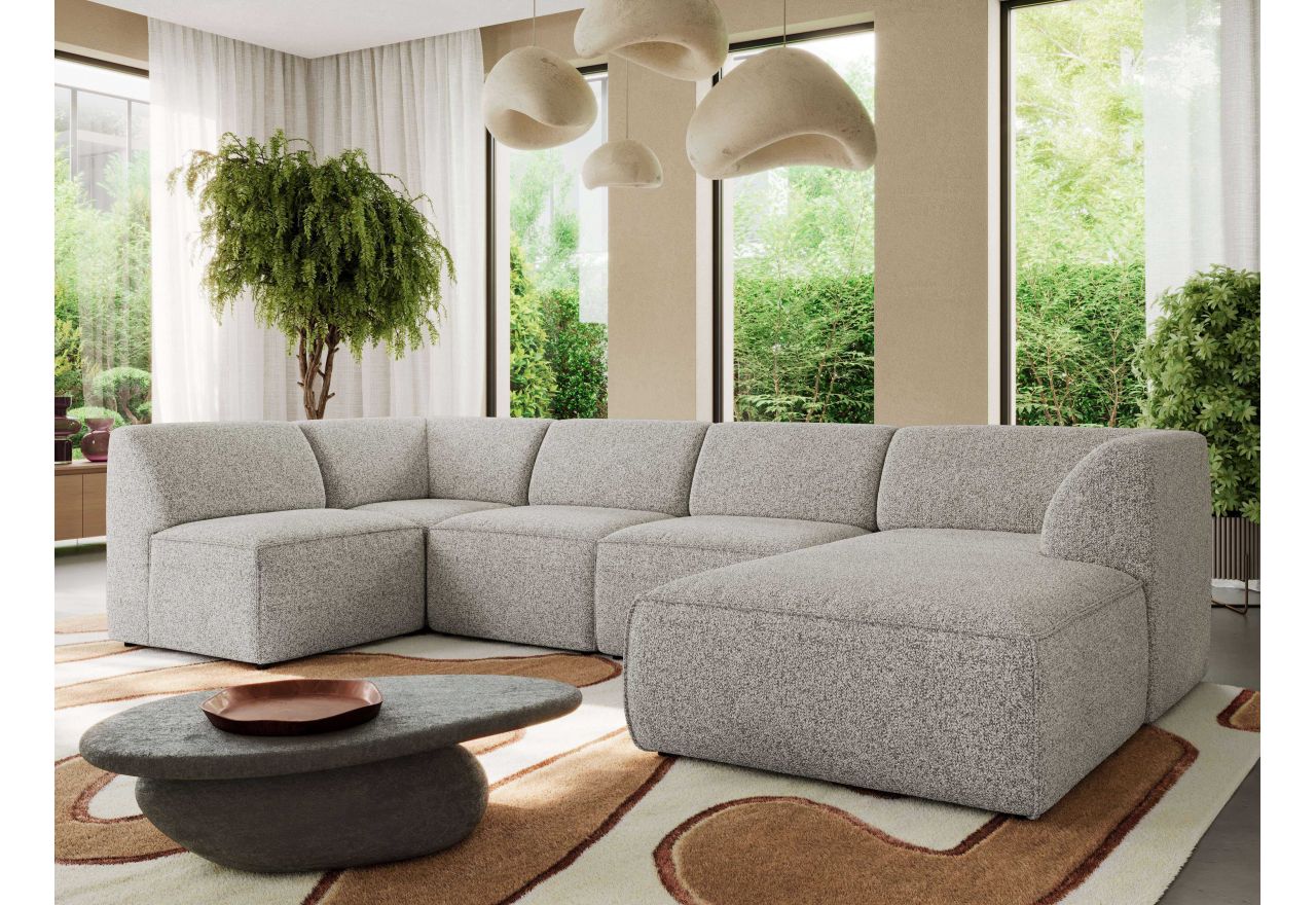 Narożnik MODARO U 5M - strona prawa - jasnoszary, struktura