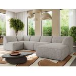 Narożnik MODARO U 5M - strona prawa - jasnoszary, struktura