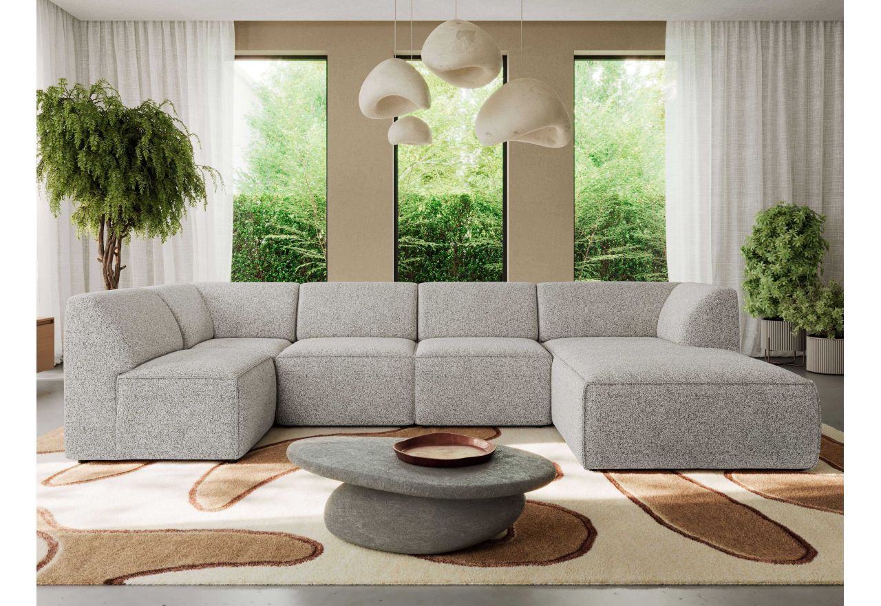 Narożnik MODARO U 5M - strona prawa - jasnoszary, struktura