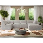 Narożnik MODARO U 5M - strona prawa - jasnoszary, struktura