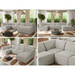 Narożnik MODARO U 5M - strona prawa - jasnoszary, struktura