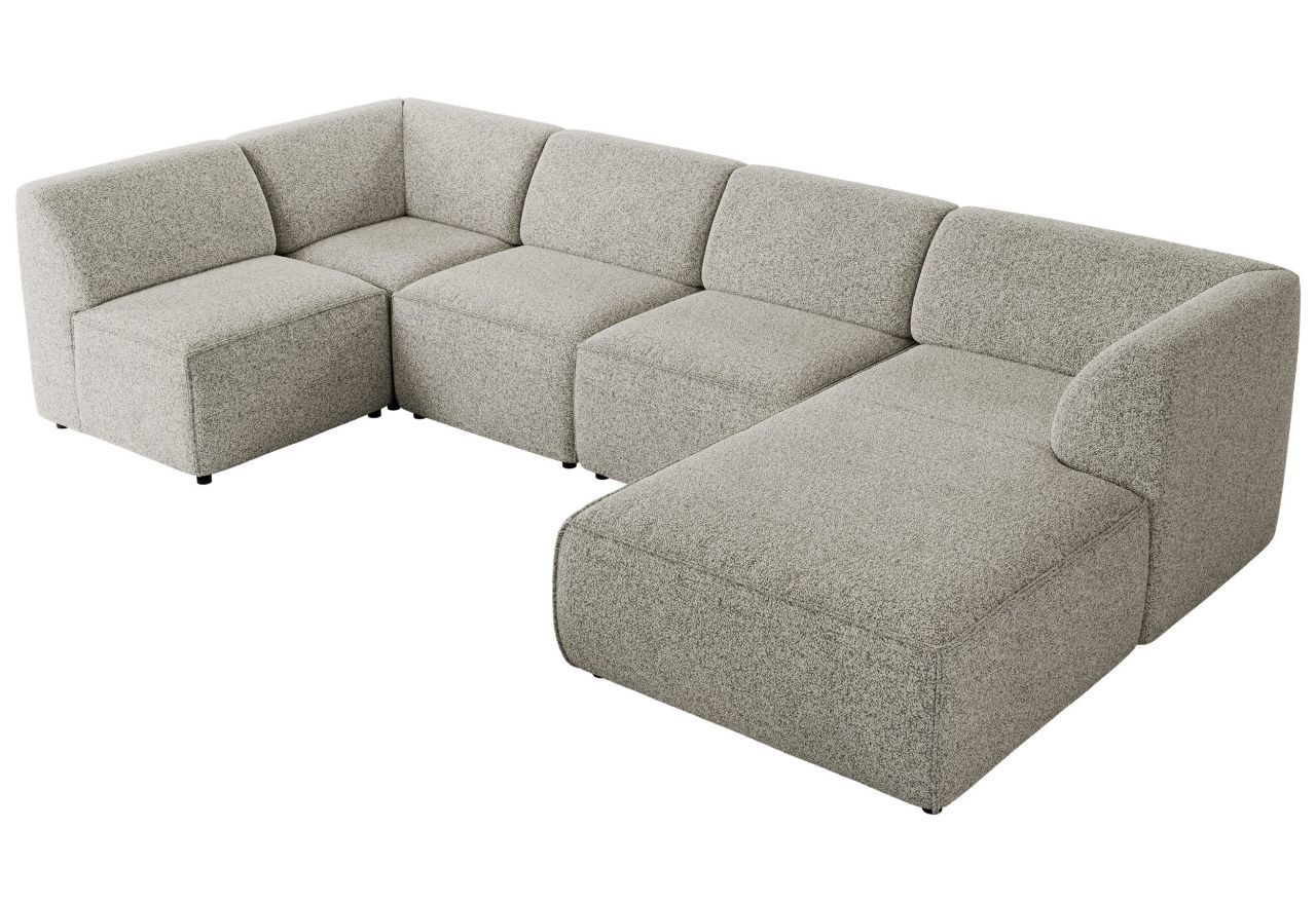 Narożnik MODARO U 5M - strona prawa - jasnoszary, struktura