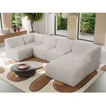 Narożnik MODARO U 5M - strona prawa - beżowy, sztruks