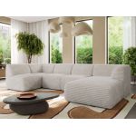 Narożnik MODARO U 5M - strona prawa - beżowy, sztruks