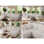 Narożnik MODARO U 5M - strona prawa - beżowy, sztruks