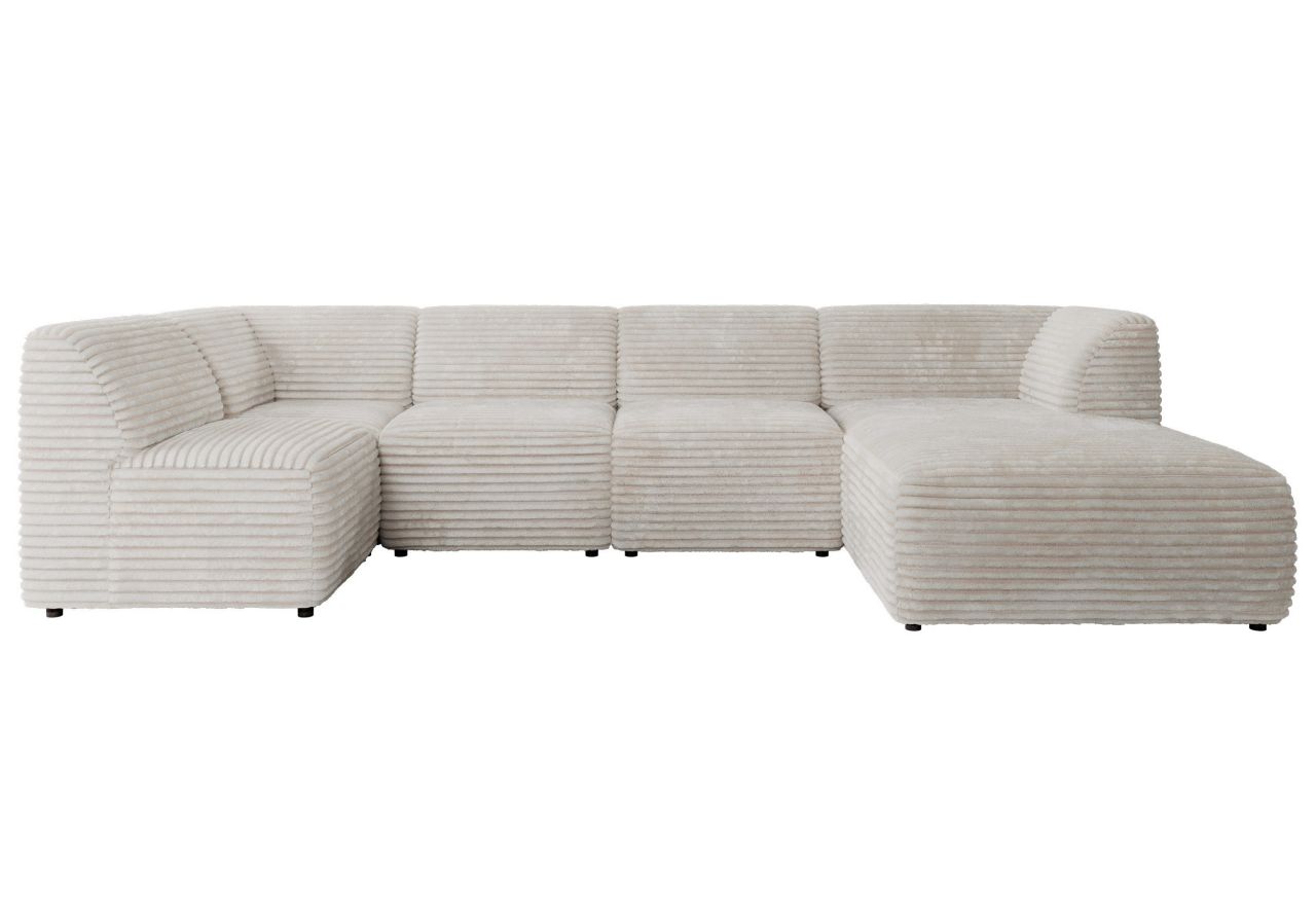 Narożnik MODARO U 5M - strona prawa - beżowy, sztruks