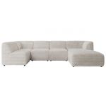 Narożnik MODARO U 5M - strona prawa - beżowy, sztruks