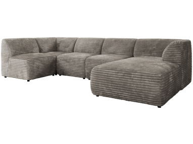 Narożnik MODARO U 5M - strona prawa - jasnobrązowy, sztruks