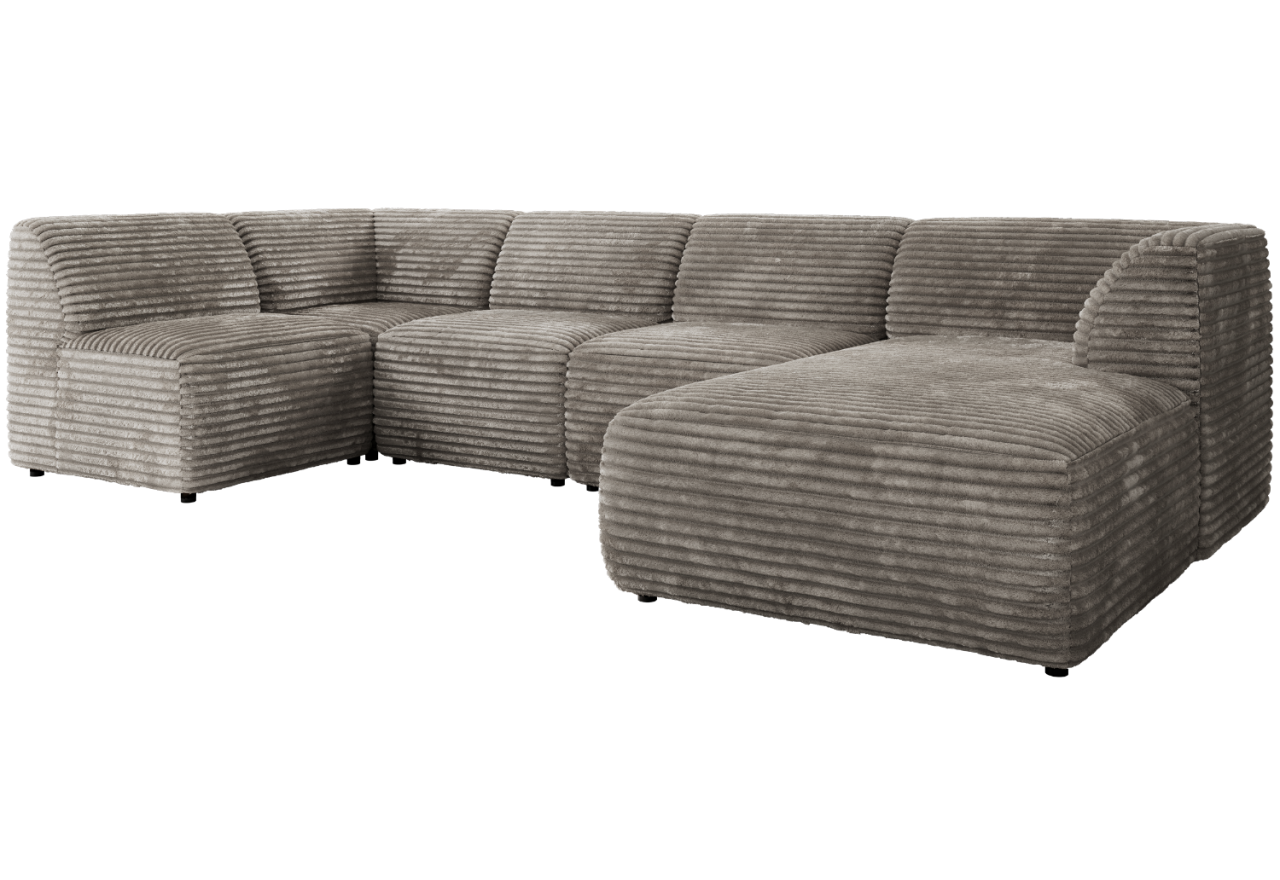 Narożnik MODARO U 5M - strona prawa - jasnobrązowy, sztruks