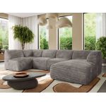 Narożnik MODARO U 5M - strona prawa - jasnobrązowy, sztruks