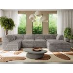 Narożnik MODARO U 5M - strona prawa - jasnobrązowy, sztruks