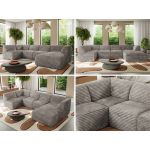 Narożnik MODARO U 5M - strona prawa - jasnobrązowy, sztruks