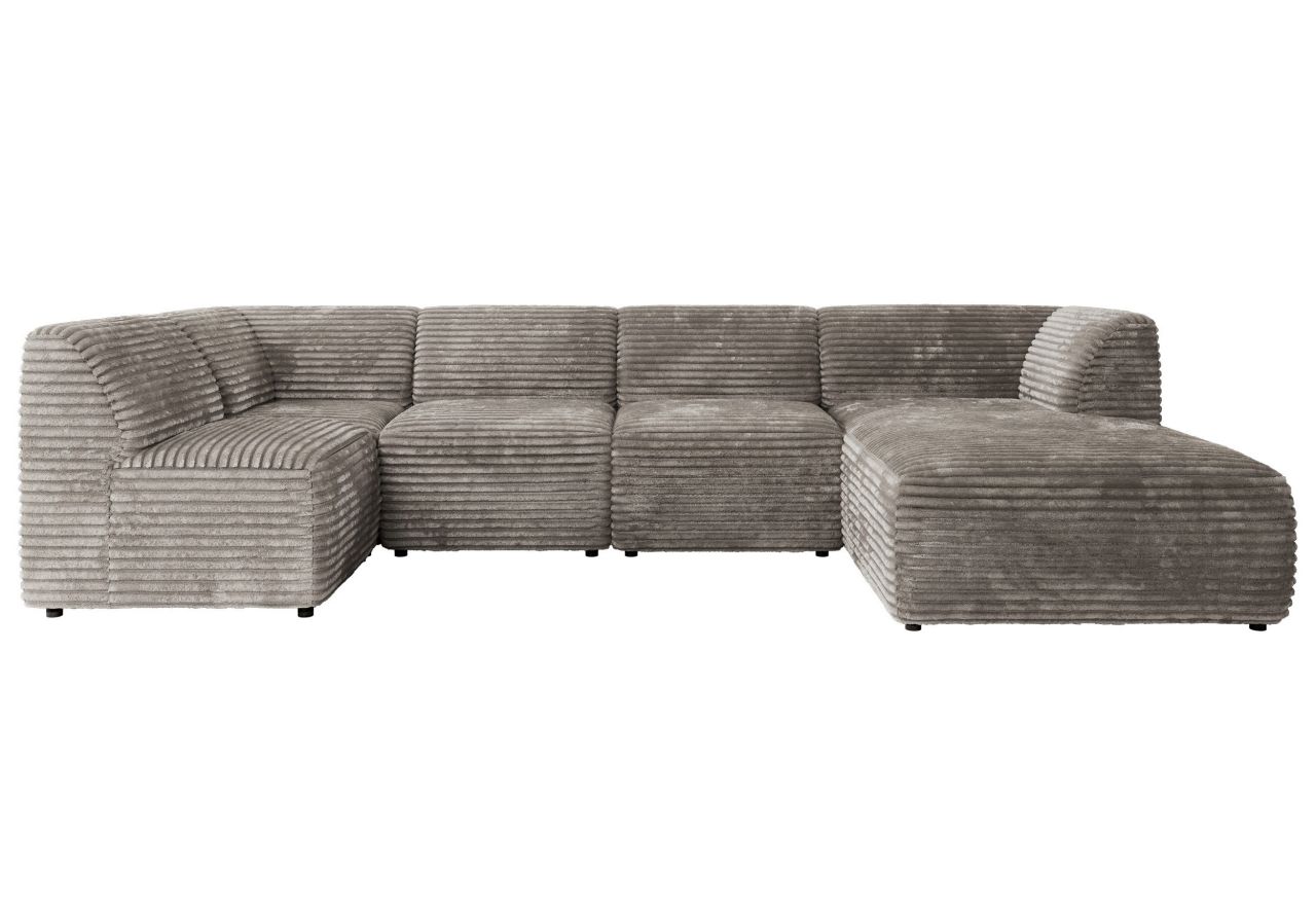 Narożnik MODARO U 5M - strona prawa - jasnobrązowy, sztruks