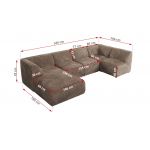 Narożnik MODARO U 5M - strona prawa - brązowy, sztruks