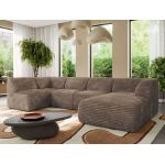 Narożnik MODARO U 5M - strona prawa - brązowy, sztruks