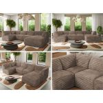 Narożnik MODARO U 5M - strona prawa - brązowy, sztruks