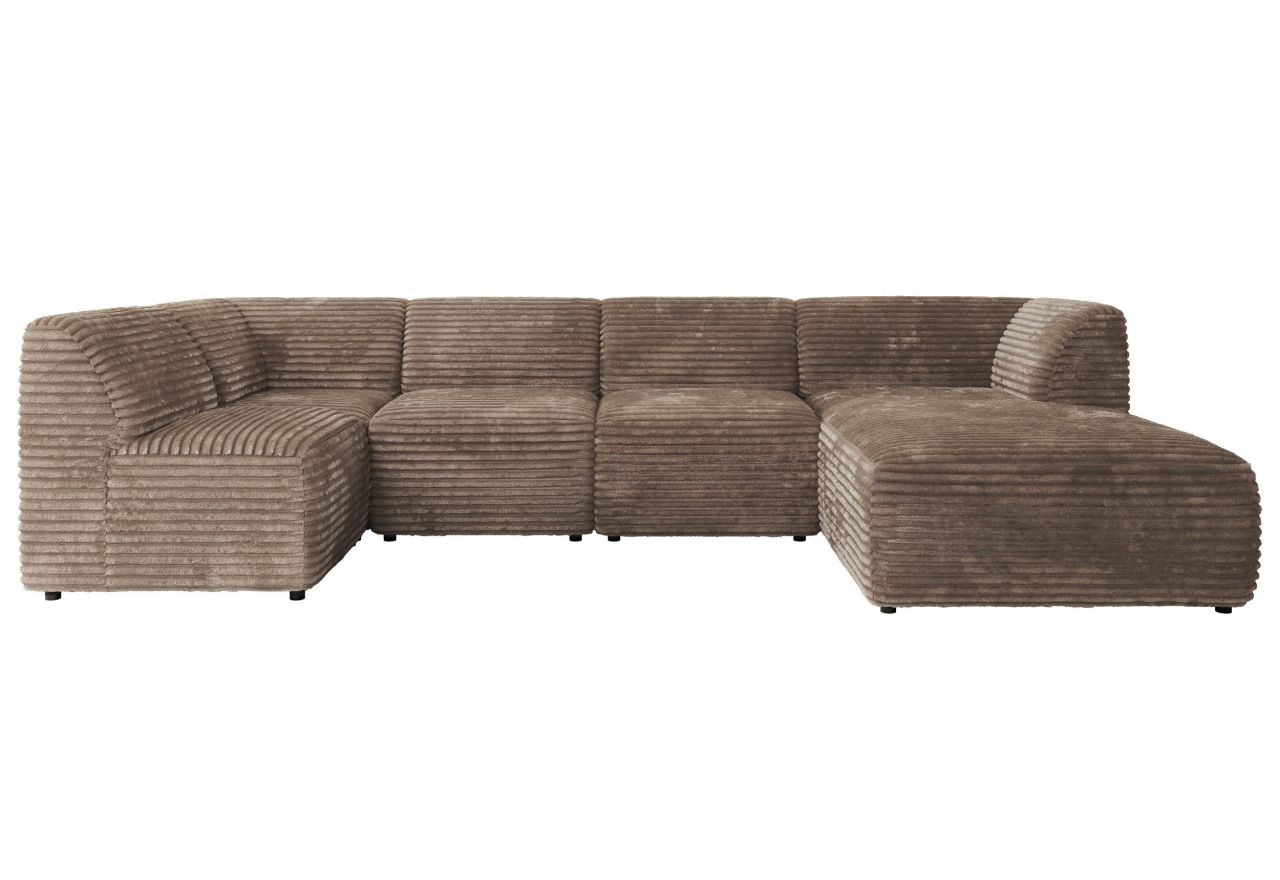 Narożnik MODARO U 5M - strona prawa - brązowy, sztruks