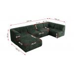 Narożnik MODARO U 5M - strona prawa - ciemnozielony, sztruks