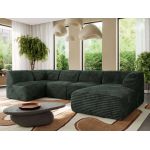 Narożnik MODARO U 5M - strona prawa - ciemnozielony, sztruks