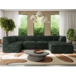 Narożnik MODARO U 5M - strona prawa - ciemnozielony, sztruks