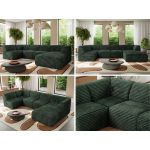 Narożnik MODARO U 5M - strona prawa - ciemnozielony, sztruks