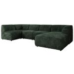 Narożnik MODARO U 5M - strona prawa - ciemnozielony, sztruks