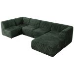 Narożnik MODARO U 5M - strona prawa - ciemnozielony, sztruks
