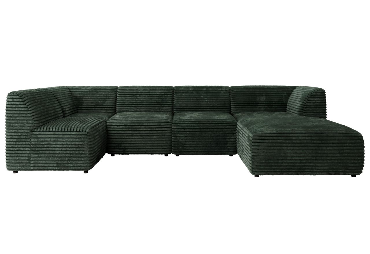 Narożnik MODARO U 5M - strona prawa - ciemnozielony, sztruks