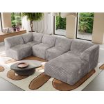 Narożnik MODARO U 5M - strona prawa - jasnoszary, sztruks