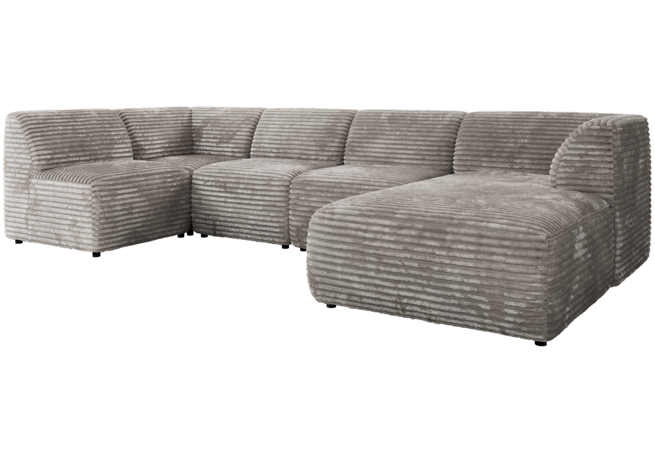 Narożnik MODARO U 5M - strona prawa - jasnoszary, sztruks