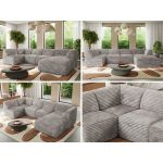 Narożnik MODARO U 5M - strona prawa - jasnoszary, sztruks