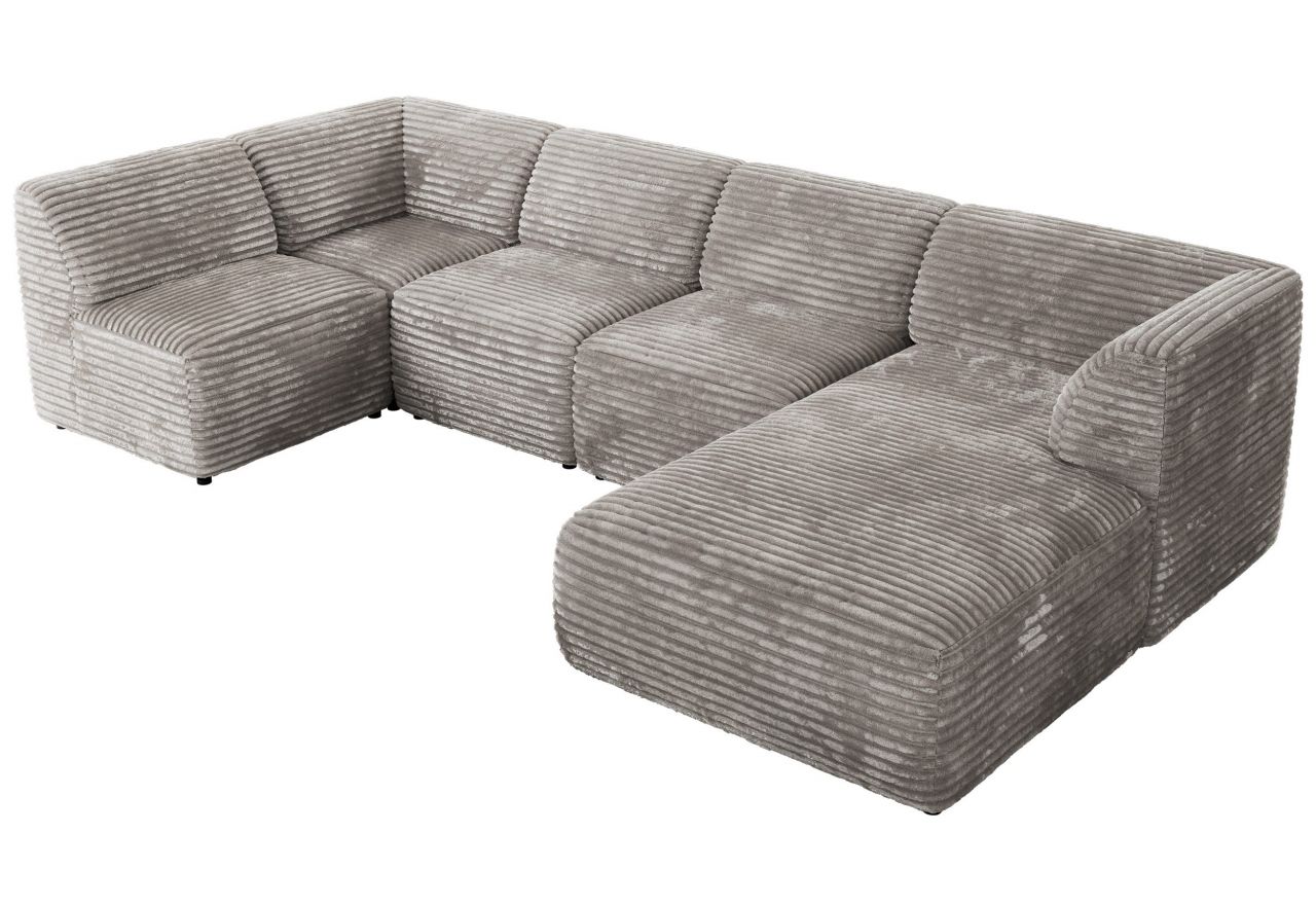 Narożnik MODARO U 5M - strona prawa - jasnoszary, sztruks