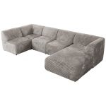 Narożnik MODARO U 5M - strona prawa - jasnoszary, sztruks