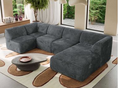 Narożnik MODARO U 5M - strona prawa - szary, sztruks