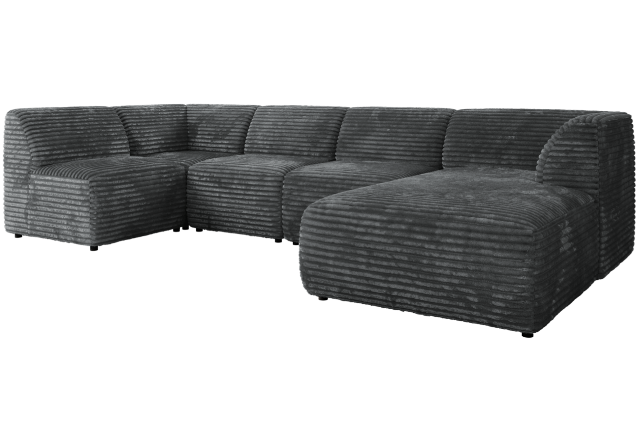 Narożnik MODARO U 5M - strona prawa - szary, sztruks