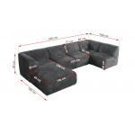 Narożnik MODARO U 5M - strona prawa - szary, sztruks