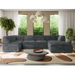 Narożnik MODARO U 5M - strona prawa - szary, sztruks