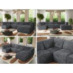 Narożnik MODARO U 5M - strona prawa - szary, sztruks